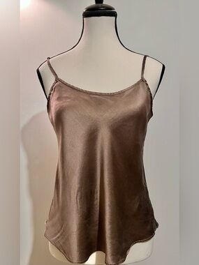 WinterSilks Brown Satin Cami Tank